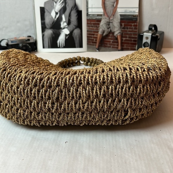 San Diego hat company sea grass tote with beaded handles - Picture 6 of 11